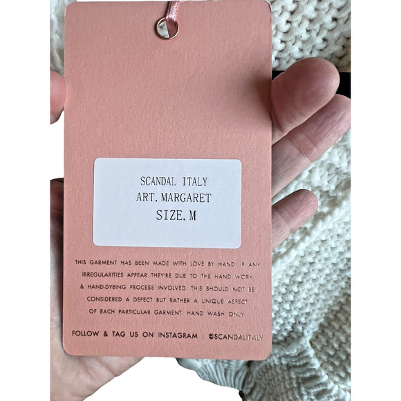 Scandal Italy Women's M Chunky Cardigan Margaret White Size Medium NEW With Tag - Picture 4 of 10